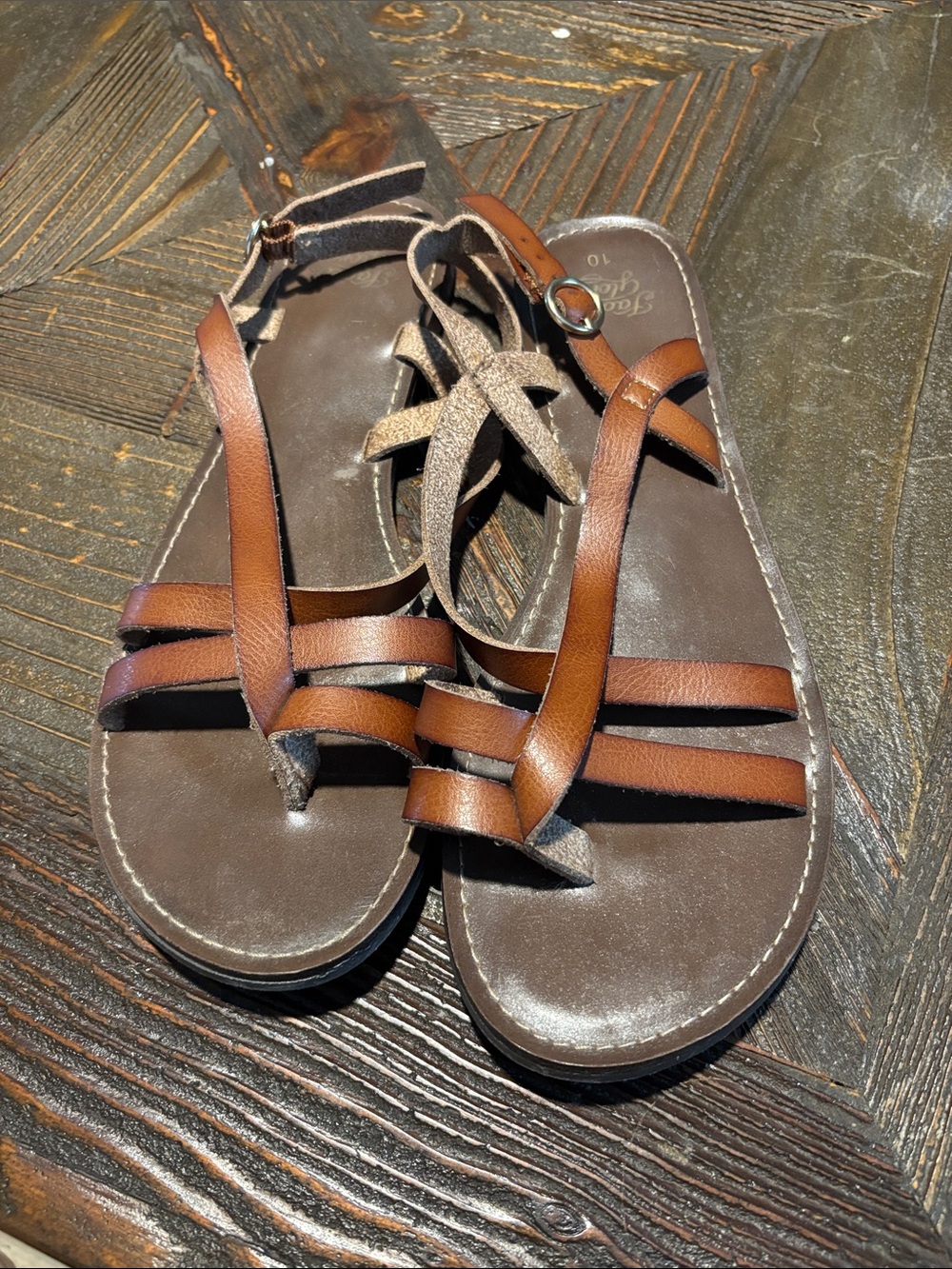 Faded Glory Brown Strappy Women's Sandals
